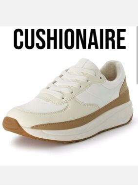 Cushionaire Score Lace-up Sneakers Womens Size 8 White Tan